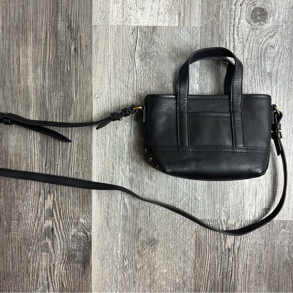 J. CREW MINI MONTAUK LEATHER MICRO CROSSBODY TOTE PURSE BAG BA140 BLACK NWT - Picture 4 of 11